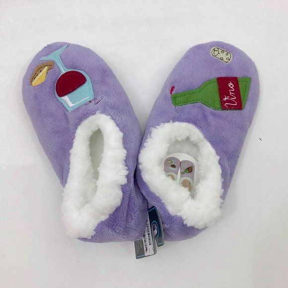 NWT Snoozies Women's Vino Non Skid Slippers Medium 7/8 Blue - Picture 4 of 6